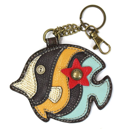 Key Fob - Tropical Fish (Brown)