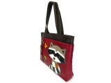 Big Zip Tote  - Raccoon  (Burgundy)