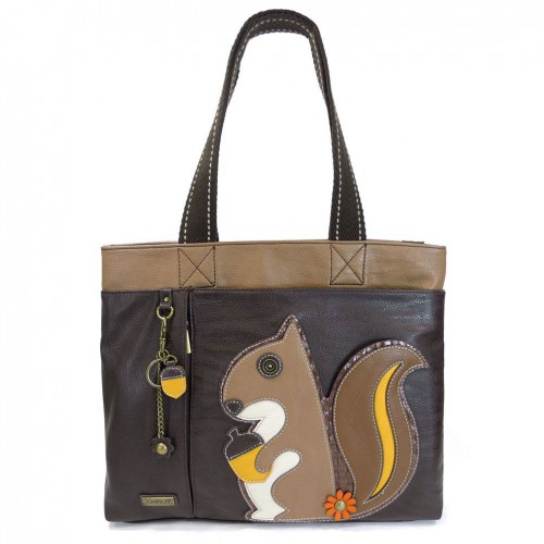 Big Zip Tote  - Squirrel  (Dark Brown)