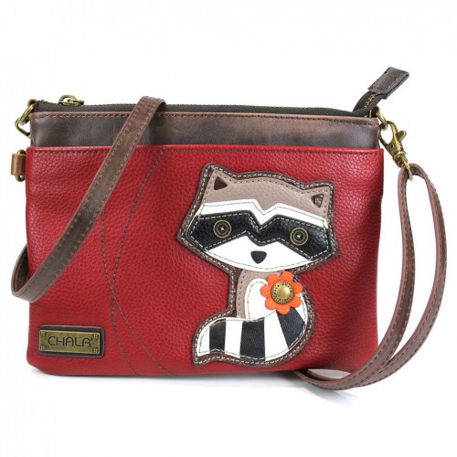 Mini Crossbody Bag - Raccoon (Burgundy)