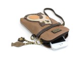 Cell Phone Xbody Bag - LaZzy Cat (Brown)