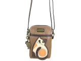 Cell Phone Xbody Bag - LaZzy Cat (Brown)