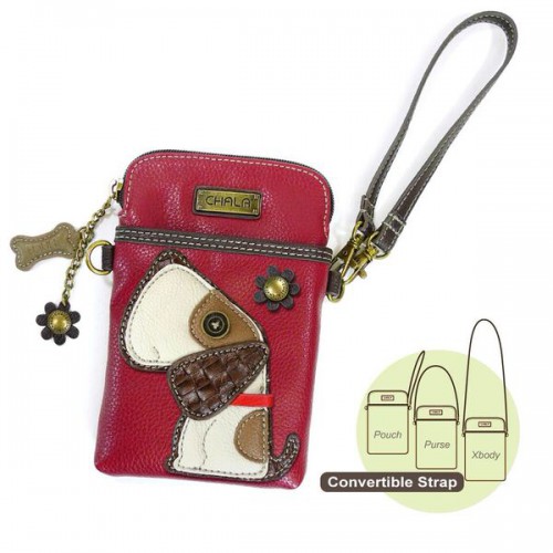 Cell Phone Xbody Bag - Toffy Dog (Burgundy)