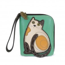 Zip Around Wallet - LaZzy Cat (Teal)