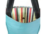 Striped Zip Tote  - Dragonfly  (Dark Teal)