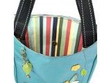 Striped Zip Tote  - Dragonfly  (Dark Teal)