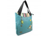 Striped Zip Tote  - Dragonfly  (Dark Teal)