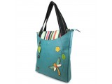 Striped Zip Tote  - Dragonfly  (Dark Teal)