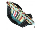 Striped Zip Tote  - Dragonfly  (Dark Teal)